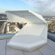 Bain de Soleil Coquille FAZ Vondom Daybed Blanc Mat avec Parasol