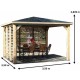 Kiosque de Jardin Blueterm en bois 12.32 m2 avec 2 Parois Habrita