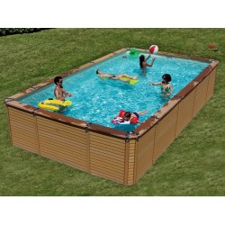 Pool urban Procopi in Holz 420 x 350 x H 133 automatische und sichere  Abdeckung