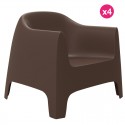 Lot de 4 Fauteuils Lounge Solid Vondom bronze