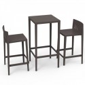 Set Mesa Spritz y 2 taburetes Vondom altura del asiento 66cm bronce