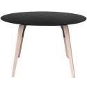 Round Table Vondom Faz Wood Black Tray and Bleached Oak Feet Diameter 120cm H74cm