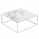 Mesa de centro Pixel Vondom Dekton Entzo patas blancas y blancas 100x100xH25