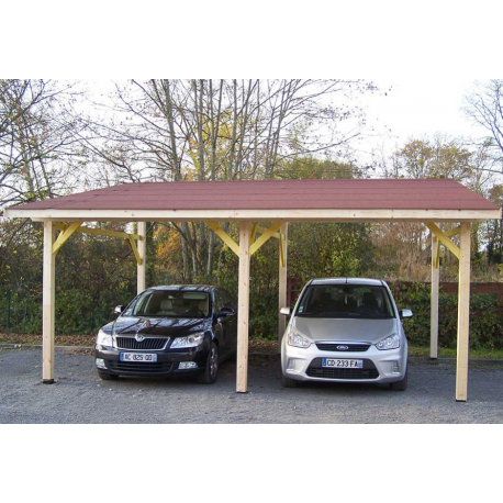 Enkeldeks houten carport 22m2 Habrita dak