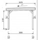 Houten carport zonder dak 304x502 Delahaye 15 m2