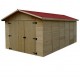 Garage en bois massif Habrita 21,7m2 avec madriers 42mm