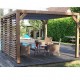 Pergola Bioklima Lamesen 11 m2 und 3 m Seitwärtssichtbrecher