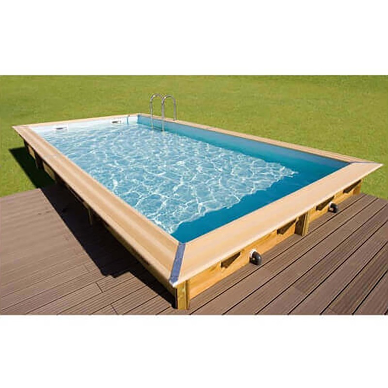 Pool Holz Ubbink 350x650 H140cm Linea Beige Liner