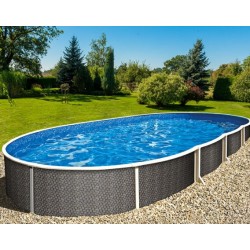 Piscina Azuro Round Grafite-branco 360x120