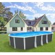 Piscine hors sol TOI Ibiza Ovale 915x457x132 avec kit complet Anthracite