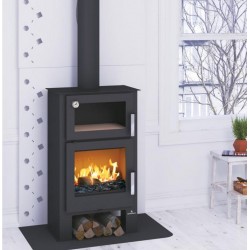 Scambiatore di calore per stufe a legna NovaStove Kim 10kW con gamma di  tronchi