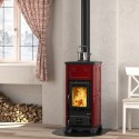 Estufa de leña Nordica Extraflame Emiliana 6.5kW burdeos