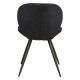 Set of 2 Dining Chairs Ania Black Fabric Base Black Metal VeryForma