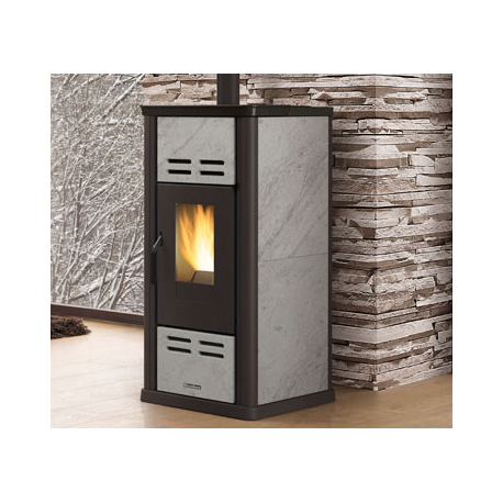 Poêle à granulés ventilé Extraflame Serafina Petra Evo 8kW pierre naturelle