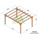 Pergola autoportée en bois massif Valencia 500x400cm 20m2