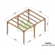 Freestanding solid wood pergola Valencia 500x400cm 20m2