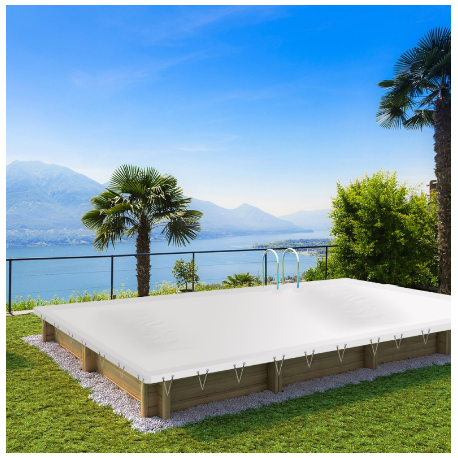 Cubierta de invierno 6x3 piscina rectangular de madera BWT myPOOL