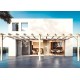 Sevilla 6x4m 24m2 Pérgola de pared de madera en bruto