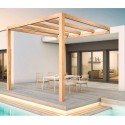 Pergola adossée en bois brut Burgos 5x4m 20m2