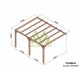 Pergola adossée en bois brut Burgos 5x4m 20m2