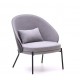 Light Grey Chenille Armchair with Black Metal Legs Amy VeryForma