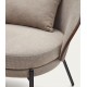 Lichtbruine chenille fauteuil met zwarte metalen poten van Amy VeryForma