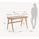 Essenhouten bureau en lades 120x65 Lia VeryForma