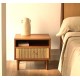 Bedside table wood oak and black steel 60x55 Rana VeryForma