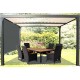 Pergola Bioclimatique aluminium anthracite 10,80m2 avec rideau Habrita