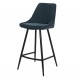 Set van 2 Ari VeryForma blauwe fluwelen en metalen werkbladstoelen