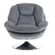 Fauteuil pivotant Top tissu velours gris foncé VeryForma