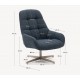 Aspe draaifauteuil blauwe stof en metaal VeryForma