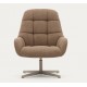 Fauteuil pivotant Aspe tissu marron clair et métal VeryForma