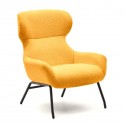 Lina armchair in mustard terry fabric and VeryForma steel