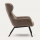 Fauteuil Lina en tissu chenille marron clair et acier VeryForma