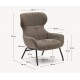 Lina fauteuil in lichtbruine chenille stof en VeryForma staal