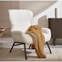 Lina fauteuil in witte badstof en VeryForma staal