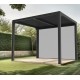 Pergola Bioclimatique aluminium 7,20m2 ventelles et rideau coté 3m Habrita