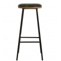 Set of 2 Marc VeryForma Green Imitation Leather Bar Stools and Metal Legs