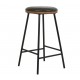 Set of 2 Marc VeryForma Black Imitation Leather Bar Stools and Metal Legs