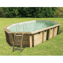 Piscina Legno Ubbink Azura 400x750 H130 Fodera Blu