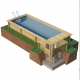 Piscine Bois Urbaine Connecté Couverture Chauffage Filtration Coffre 600x250xH133 BWT