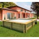 Piscina urbana in legno collegata copertura riscaldamento filtrazione tronco 420 BWT