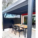 Bioklimatische Pergola 2 Seitenvorhänge 10,80 m2 anthrazit Aluminium Habrita