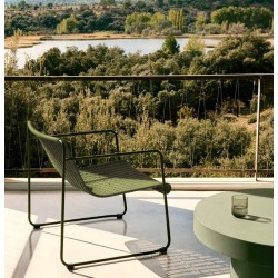 Fauteuil de jardin Rina en acier vert et corde verte VeryForma